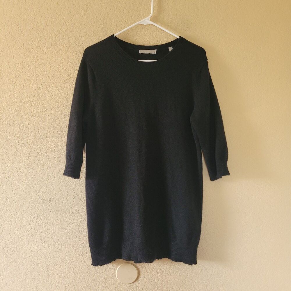Vince 100% Cashmere Crewneck Sweater Size Small Tunic Knit Soft Ribbed Classic